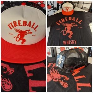 Fireball Whiskey trucker snapback hat